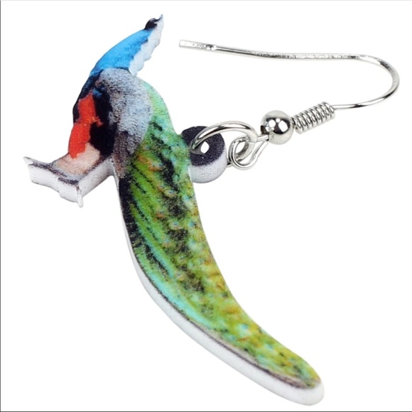 Peacock Acrylic Earrings - Picture 5 of 6